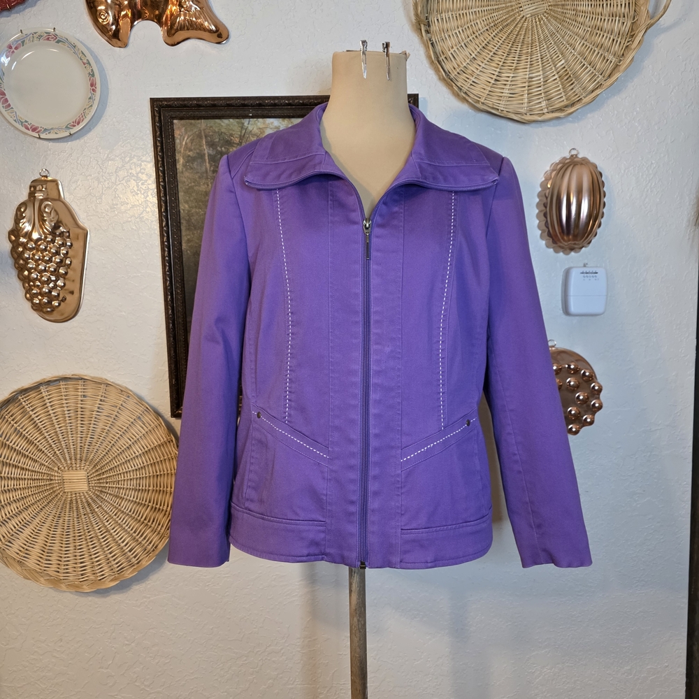 Vintage TanJay Y2K Purple Zip Front Fall Ultility Jacket